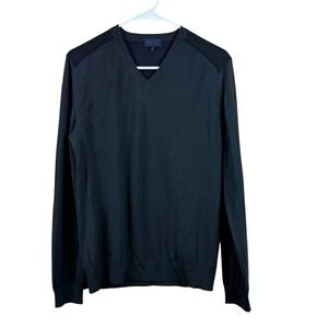 Lanvin Black V-Neck Merino‎ Wool Sweater Size Small Made In Italy